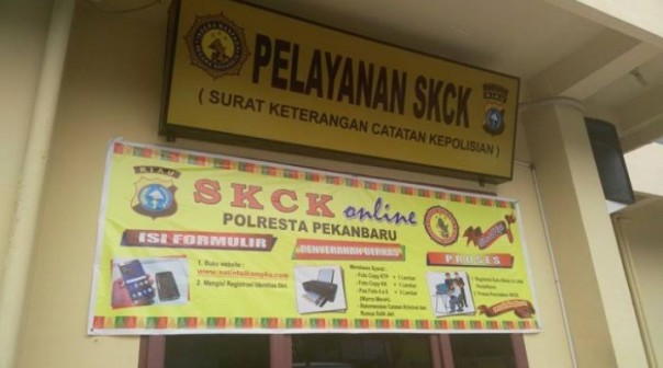 Pelayanan SKCK di Polatbes kota Pekanbaru.